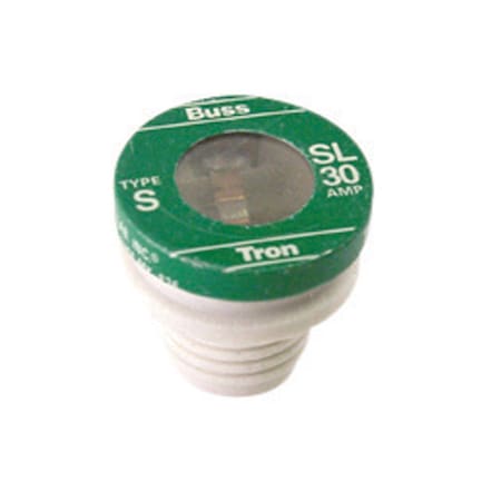 Eaton Bussmann Plug Fuse, SL Series, Time-Delay, 30A, 125V AC, Indicating, 10kA at 125V AC SL-30PK4